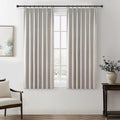 Natural Melange Black Out 54 Inches Long Boho Small Curtains 2 Panels Set by QJMYDECO