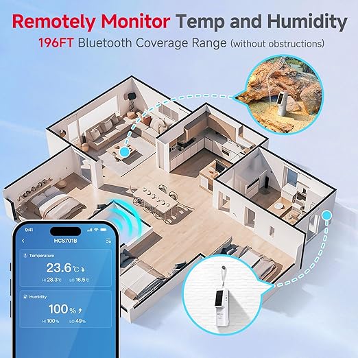 BaldrTherm Solar Bluetooth Temperature & Humidity Monitor, Wireless Thermometer - Image 3