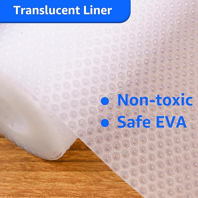 PABUSIOR Clear Cabinet Shelf Liner: Waterproof Non-Adhesive Kitchen Drawer Liner - Image 4