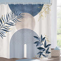 Blue Boho Shower Curtain 72Wx72H Modern Bohemian Abstract Leaves Plant by MitpokBrand
