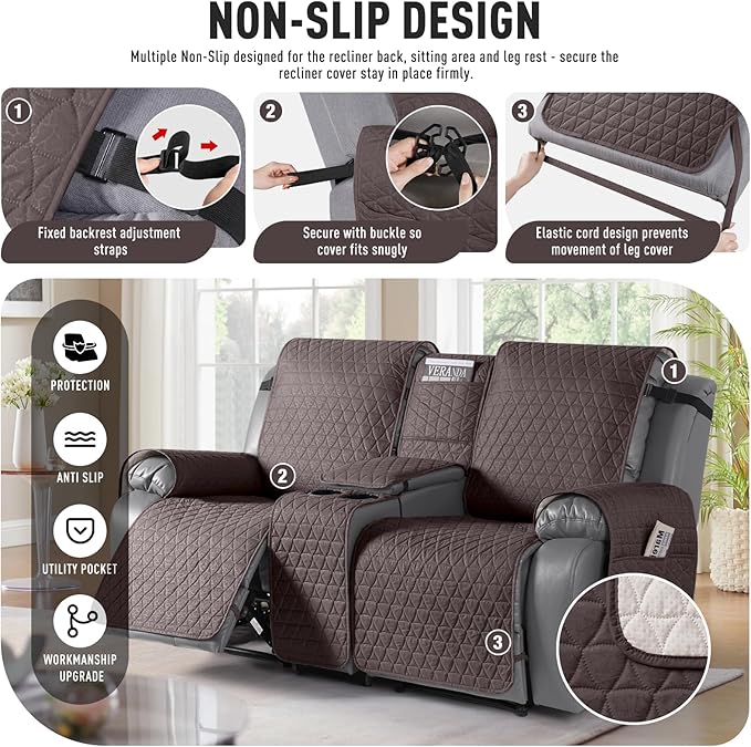 TAOCOCO 100% Waterproof Loveseat Recliner Cover - Image 4