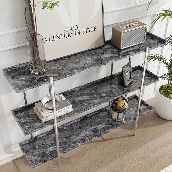CRE8TIVE Dark Grey Gold Marble Contact Paper 12"x80" Glossy Slate Marble - Image 7