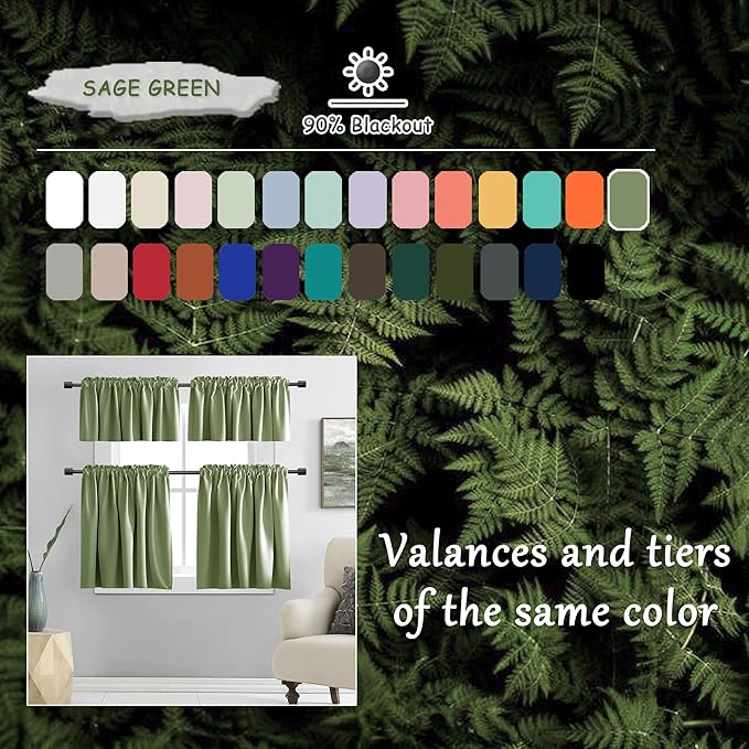 DONREN Sage Green Curtains 96 Inch Length Thermal Insulated Room Darkening - Image 3