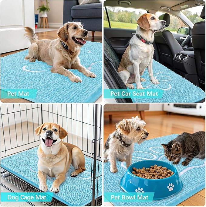 OLANLY Dog Door Mat for Muddy Paws 30x20, Paw Print Design, Absorbs Moisture - Image 7