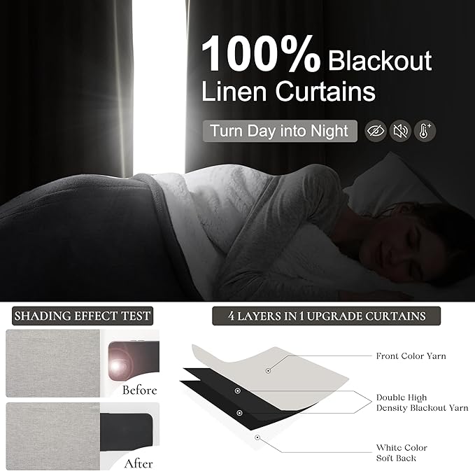 Light Brown Linen Floor to Ceiling Curtains - Image 2