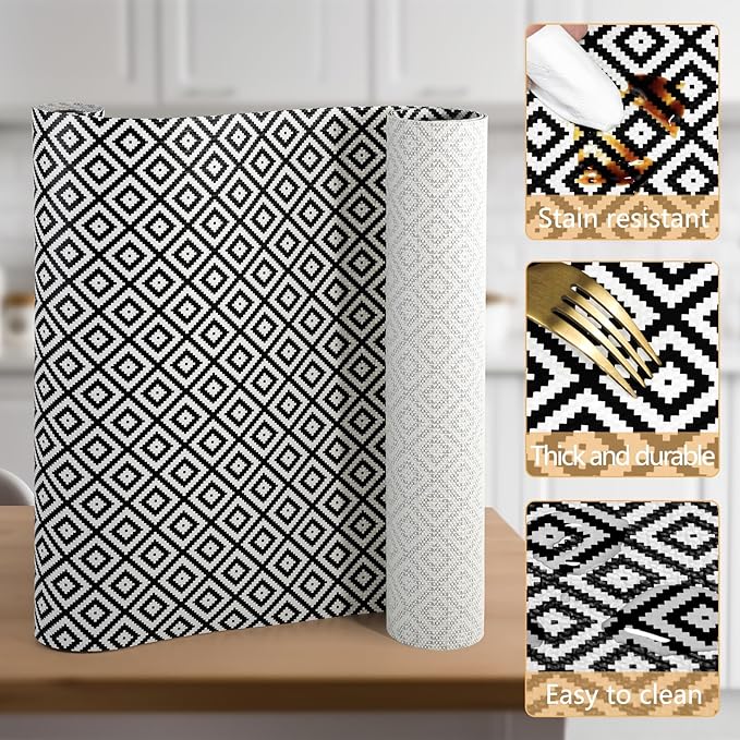 Drawer Shelf Liner Non Adhesive, Slip Resistant Easy to Clean Protect Kitchen - Image 3