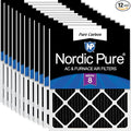 Nordic Pure 12x18x1 Pleated MERV 8 Pure Carbon Air Filters 12 Pack | Actual by NordicPure