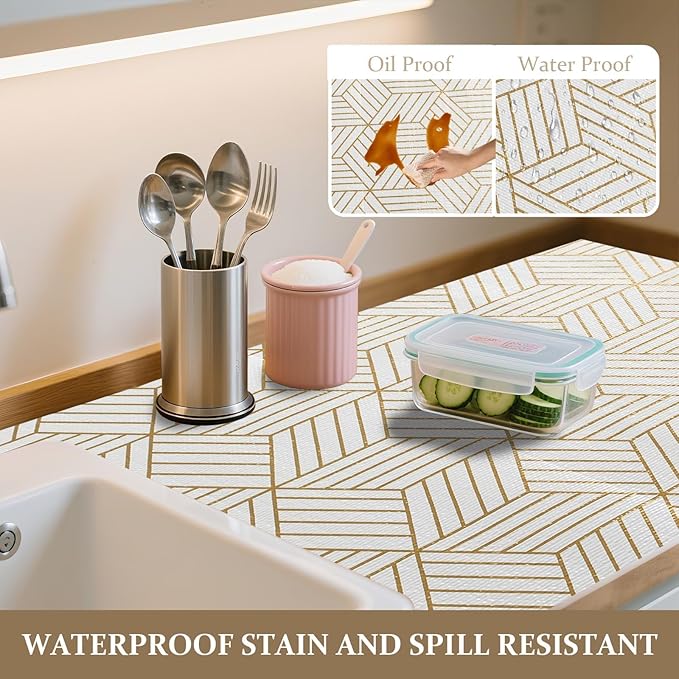 FINNEZ Drawer and Shelf Liner for Kitchen Cabinet Non Adhesive Non Slip 12in x - Image 3
