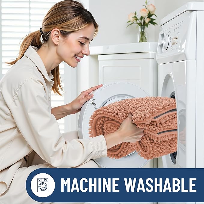 Smiry Luxury Chenille Bathroom Rugs 24x16, Extra Soft and Absorbent Shaggy Bath - Image 6