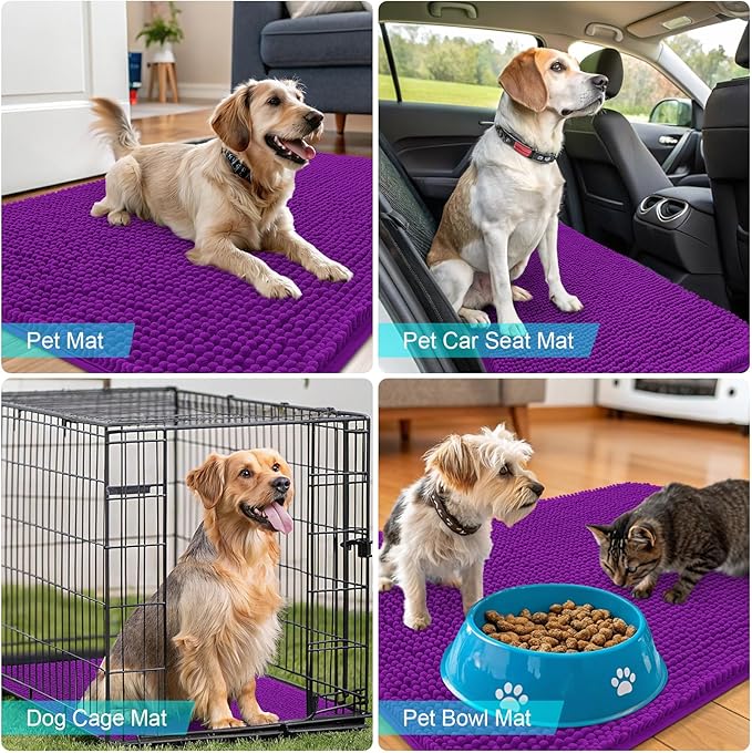 OLANLY Dog Door Mat for Muddy Paws 59x20, Absorbs Moisture and Dirt, Absorbent - Image 7