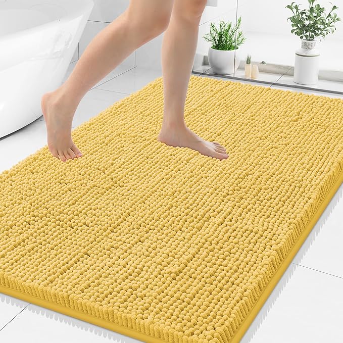 Smiry Luxury Chenille Bathroom Rugs 40x32, Extra Soft and Absorbent Shaggy Bath by Smiry
