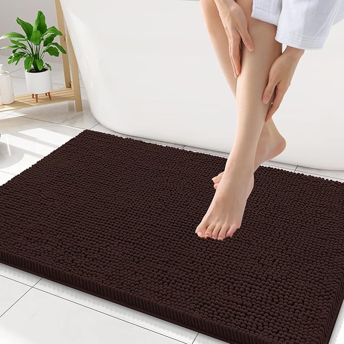 Smiry Luxury Chenille Bathroom Rugs 34x21, Extra Soft and Absorbent Shaggy Bath by Smiry