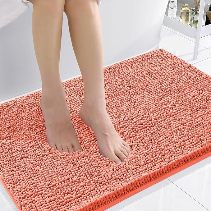 Smiry Luxury Chenille Bathroom Rugs 36x24, Extra Soft and Absorbent Shaggy Bath by Smiry