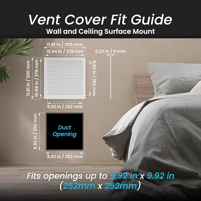 Repa Market 12 x 12 Inch White Square Air Vent Cover - Image 2