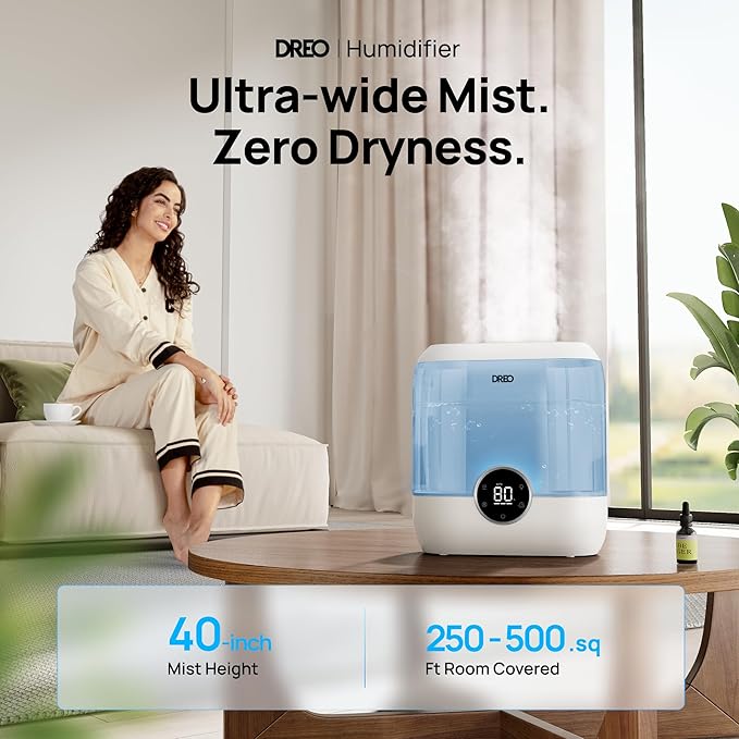 DREO Smart Humidifiers for Bedroom, 6L Top Fill Supersized Cool Mist Humidifier - Image 2