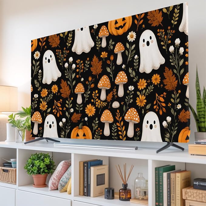 Halloween Cute Ghosts Indoor TV Cover, Elastic TV Screen Protector Small - Image 6
