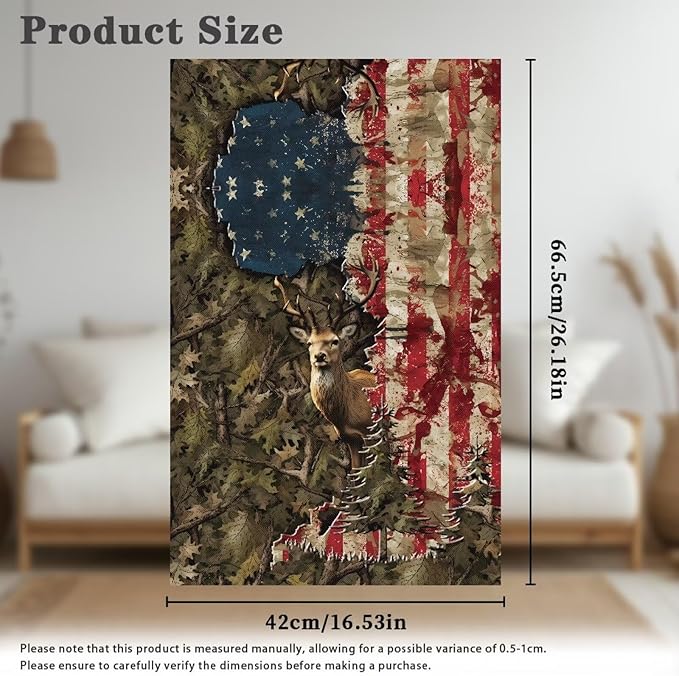 American Flag Elk Headrest Cover - Image 5