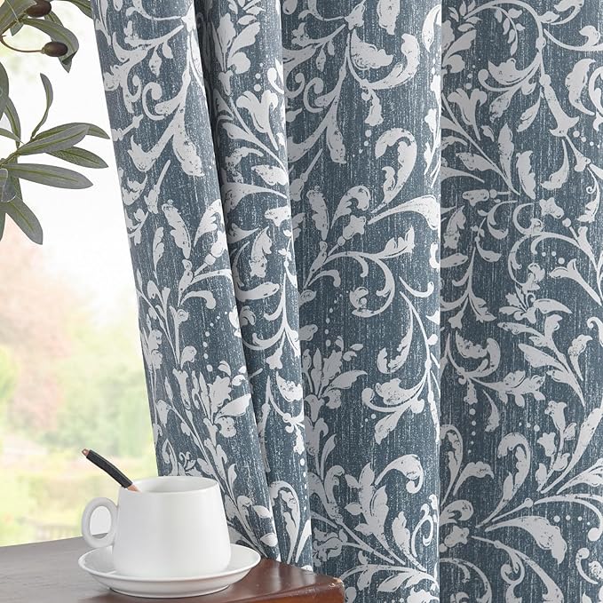 Vangao Blue 100% Blackout Curtains 96 Inches Long by Vangao