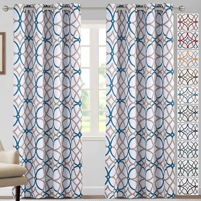 H.VERSAILTEX Blackout Curtains for Bedroom Printed Design 84 Inch Length by HVERSAILTEX