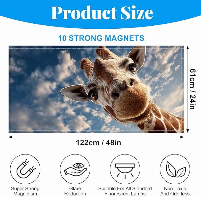2 Pack Fluorescent Light Covers- 4 x 2 Feet Magnetic Ceiling Light Cover Room - Image 2