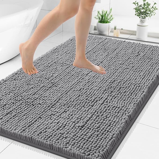 Smiry Luxury Chenille Bathroom Rugs 48x32, Extra Soft and Absorbent Shaggy Bath by Smiry