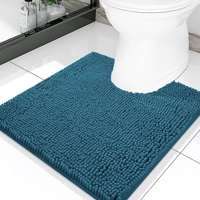 Smiry Luxury Chenille Toilet Rugs U-Shaped 20x20, Soft Absorbent Non-Slip by Smiry
