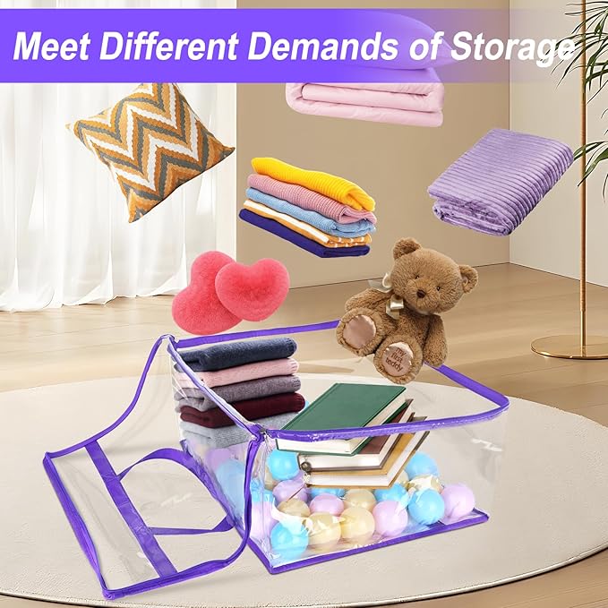 2 Pack Clear Zippered Storage Bags - Image 4