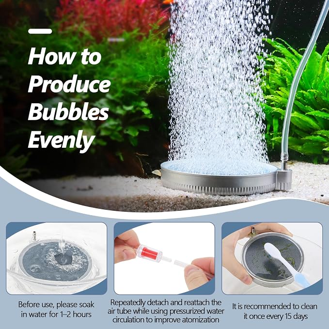 hygger 2 Inch Nano Air Stone for Aquariums, Quiet Fish Tank Bubbler High - Image 5