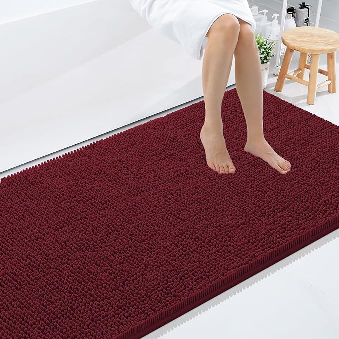 Smiry Luxury Chenille Bathroom Rugs 71x47, Extra Soft and Absorbent Shaggy Bath by Smiry