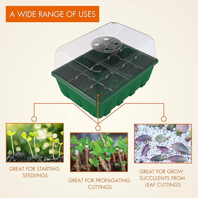 Gardzen 10-Set Garden Propagator Set, Seed Starter Trays - Image 2