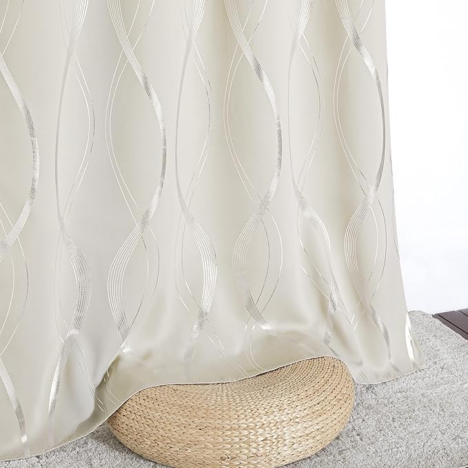 NICETOWN Beige Cafe Curtains Small Blackout Panels, 34 x 63 Window Treatment - Image 5