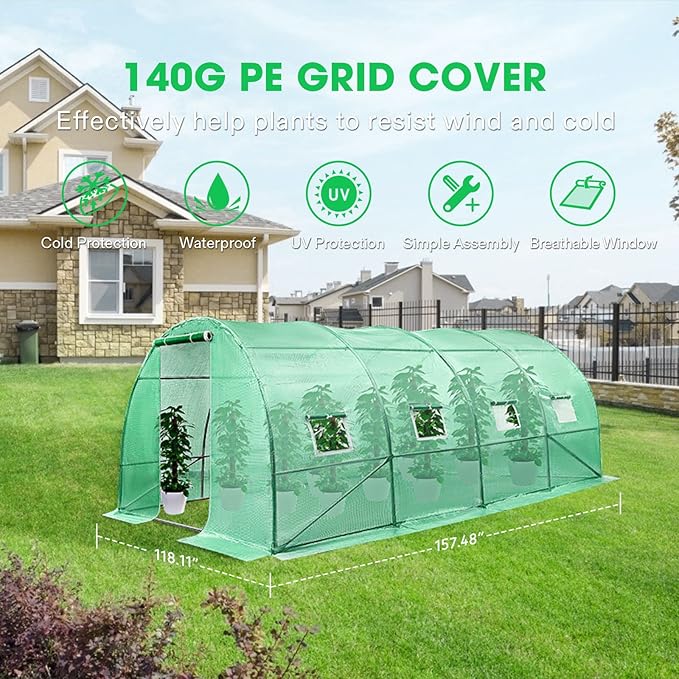 VIVOSUN 13x10x7 Ft. Large Walk in Greenhouse, Garden Plant Hot House - Image 4