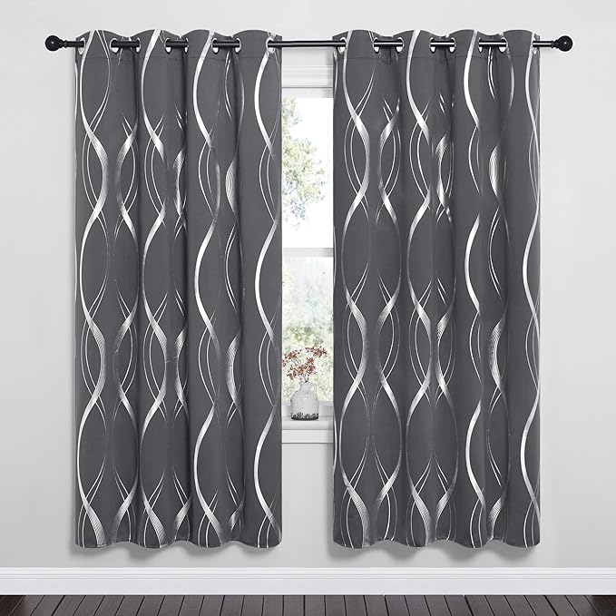 NICETOWN Gray Blackout Curtains 72 inch Long - Image 2