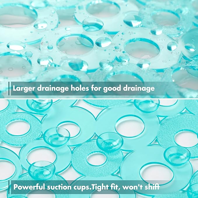 WELTRXE Oval Bathtub Mat Non Slip, Shower Mat - Image 3