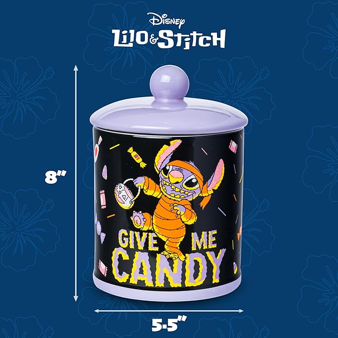Silver Buffalo Disney Lilo and Stitch Halloween Mummy Give Me Candy Ceramic - Image 2