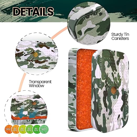 40 Gram Gun Safe Dehumidifier Camouflage, Rechargeable Desiccant Canister - Image 2
