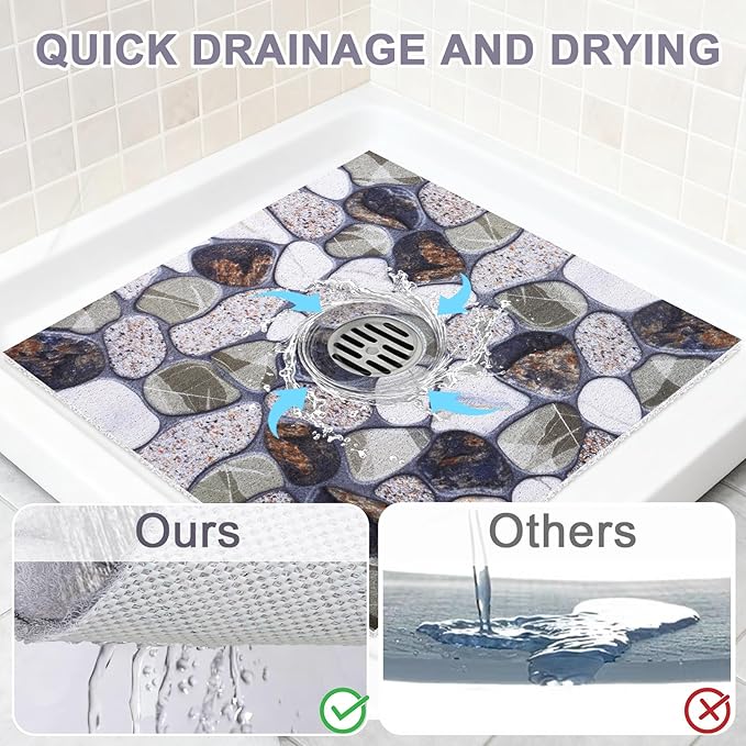 Square Shower Mat Non Slip: 32x32 Inch Extra Large Shower Mats - Image 5