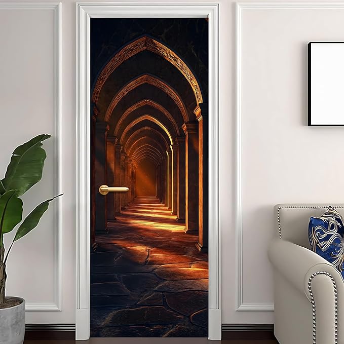 3D Door Decals Stickers, Peel Stick Wall Murals Vinyl Wallpaper Self-Adhesive - Image 2