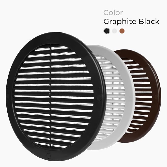 100-Pack 8" Round Air Vent Cover – Black Plastic Soffit Air Vent Deflector - Image 7