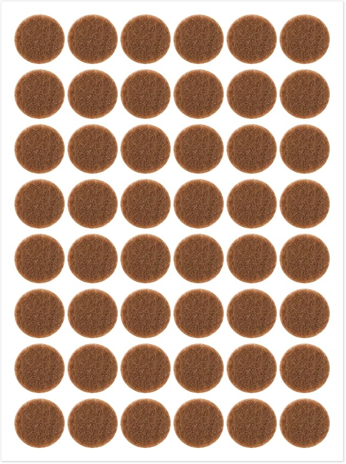 48 Pcs Brown Felt Cabinet Door Pads, 1/2 Inches Diameter Self Adhesive Felt by salbsever