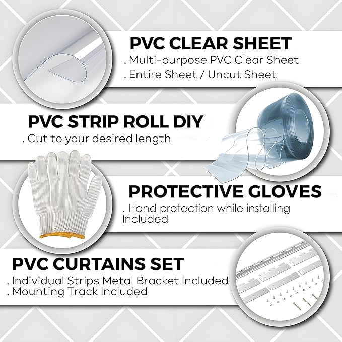 Clear PVC Smooth Plastic Strip Door Curtain Kit Standard 7x600 Waterproof - Image 2