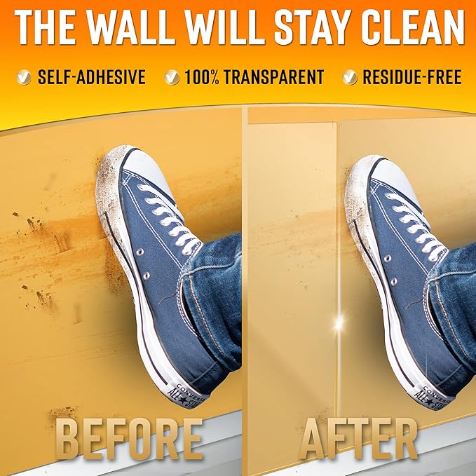 Wall Protector Sheets for Painted Wall. Clear Plastic Adhesive Film Stickers - Image 2