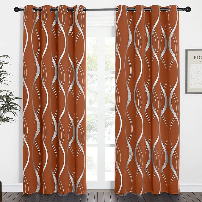 NICETOWN Burnt Orange Blackout Curtains - Image 2