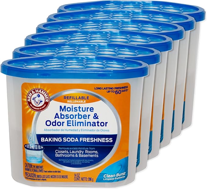 Arm & Hammer Clean Burst Moisture Absorber and Odor Eliminator Tubs, 14 oz. by ARMHAMMER