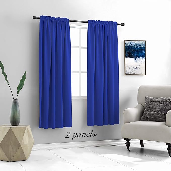 DONREN 2 Panels Royal Blue Blackout Curtain Panels - Image 2