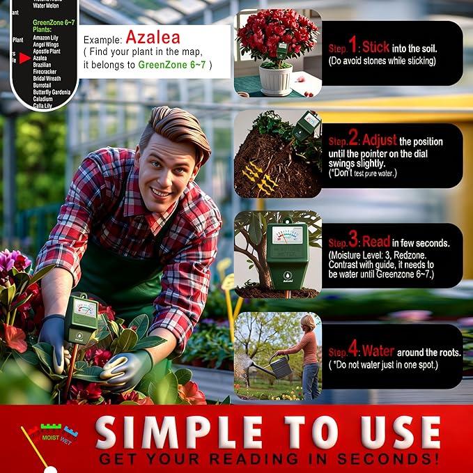 Antonki 2 Pack Soil Moisture Meter, Plant Water Meter - Image 3
