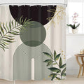 Dark Green Boho Shower Curtain 72Wx84H Extra Long Black Green Modern Bohemian by MitpokBrand