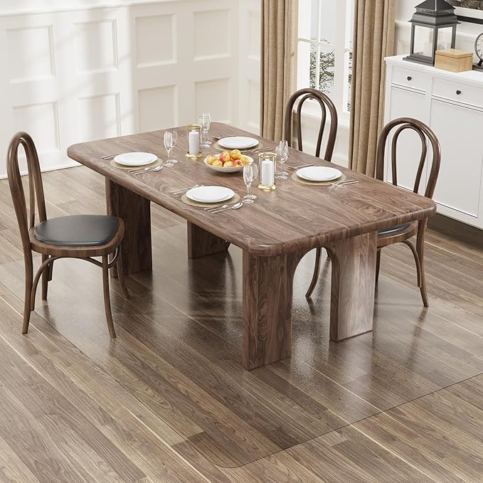 5'×8' Frosted Clear Floor Mat for Under Dining Room Table, No Scratch Durable by Unknown