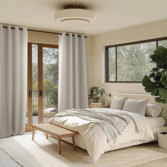 NICETOWN Room Darkening Draperies Curtains Panels, 2 Panels Natural W52 x L84 - Image 3