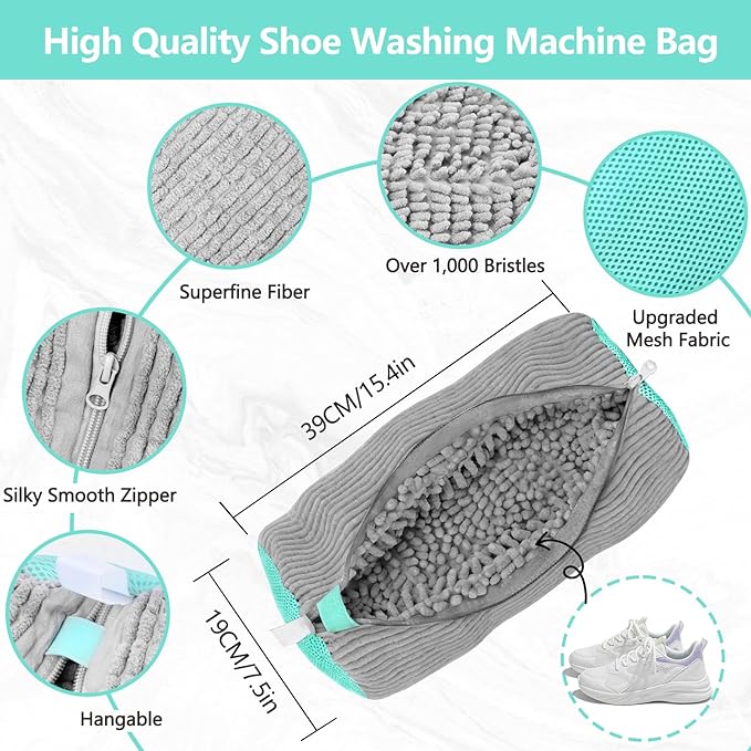 Shoe Washing Machine Bag, Shoe Cleaning Bag, Reusable Laundry Shoes Bag - Image 2